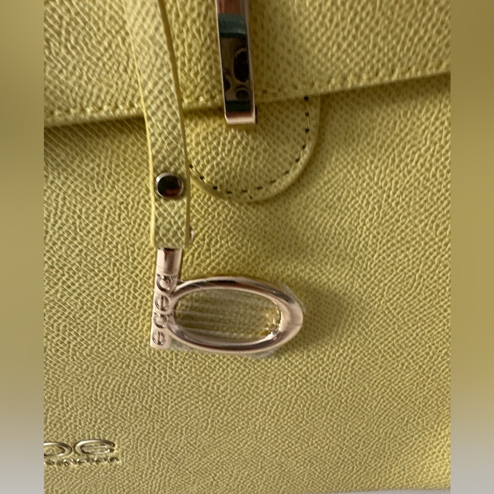 Bebe Evie Yellow Structured Satchel Handbag – Gold Hardware - Picture 7 of 7